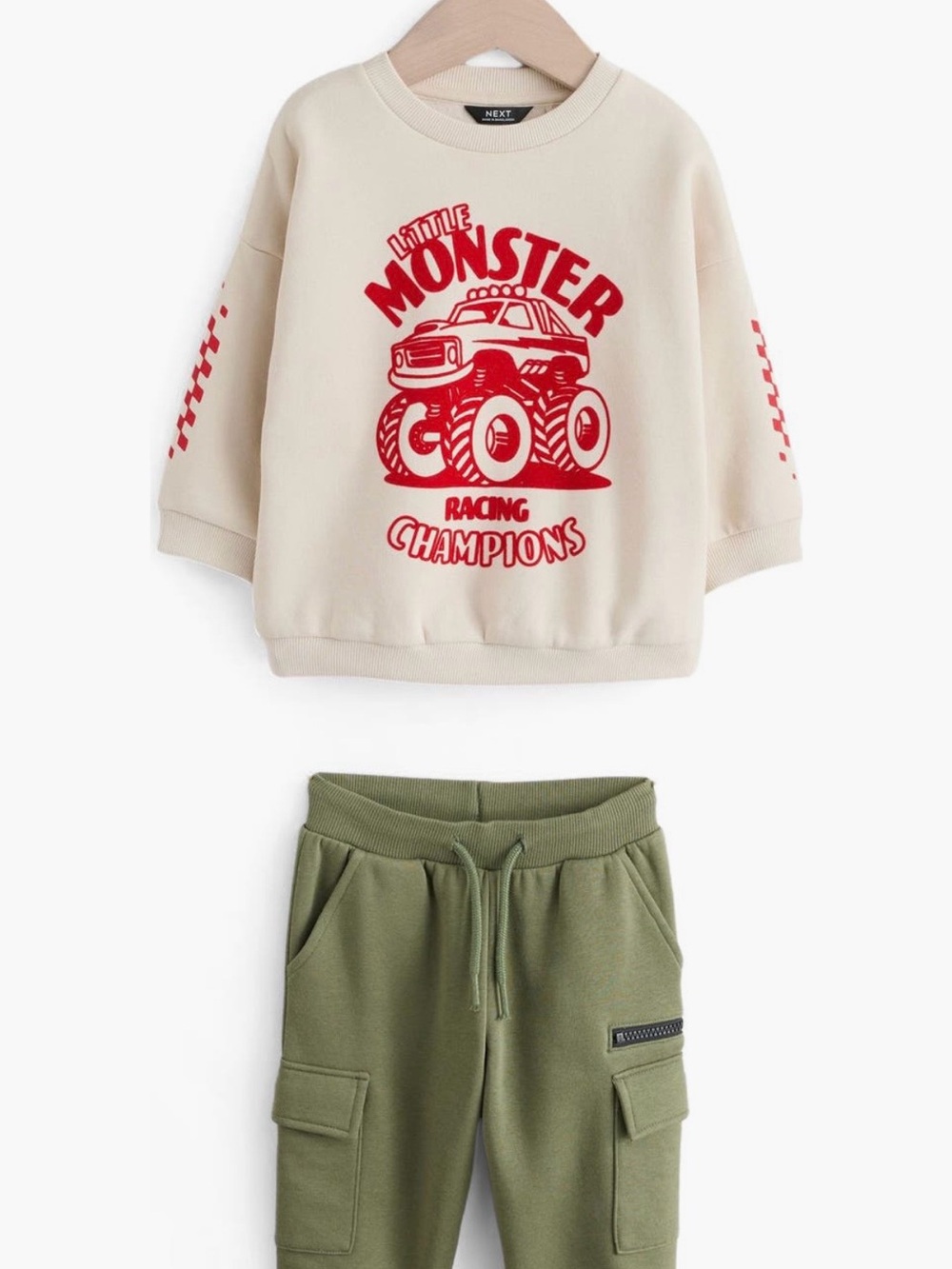 NEXT Kids' Monster Truck
Cotton Blend Sweatshirt
& Sweatpants Set